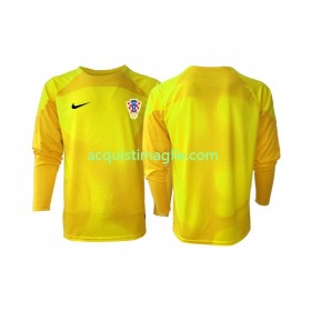 Divisa di Calcio Croazia Portiere Prima Mondiali 2022 Manica Lunga